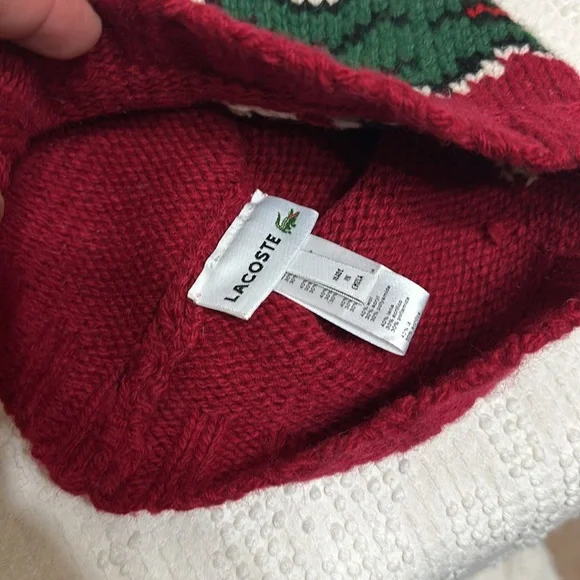 372. 🐊 Lacoste beanie cap/hat wool blend - Picture 6 of 6